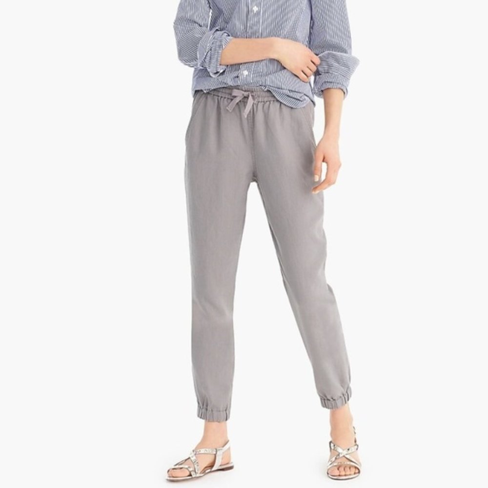 NEW J.Crew Point Sur gray Linen Seaside Pants 14